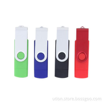 OTG Function Swivel USB Flash Drive, 1 to 64GB, Free Sample, Ideal for Smartphone Use